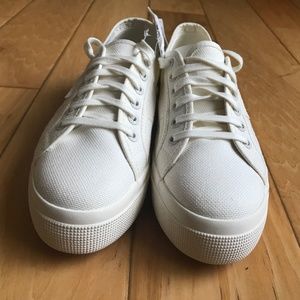 Superga white platform sneakers